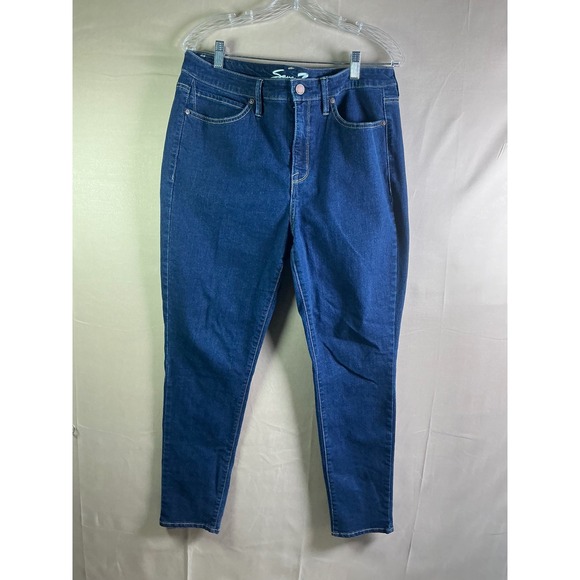 Seven7 Womens Skinny Jeans Dark Wash High Rise Stretch Denim Size 12 - Picture 2 of 8